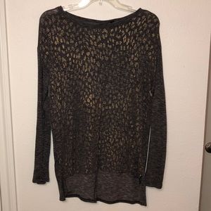 Gray w/ Gold Cheetah Print Sweater